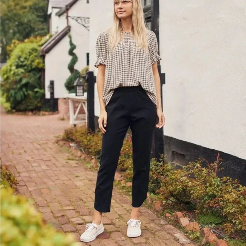 Marine Layer Allison Pants Trousers Black size L Minimalist Casual Sustainable - Picture 13 of 13